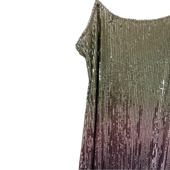 NWT LOVESHACKFANCY Grand Disco Ombre Sequined Maxi Dress Sz 10 - Picture 4 of 7